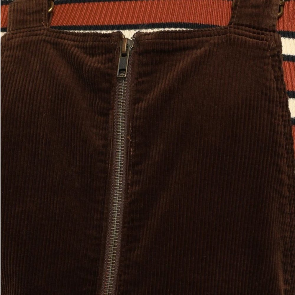 Rolla's Eastcoast Flare Brown Corduroy Overalls Stretch Retro Size 32 NWT - Picture 6 of 6